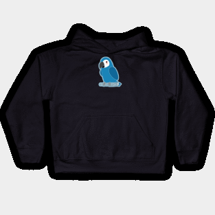 Cute Parrot - Blue & White Kids Hoodie